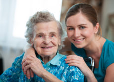 Home care nurse and resident