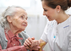 Nurse caring for a patient
