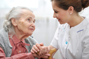 Nurse caring for a patient
